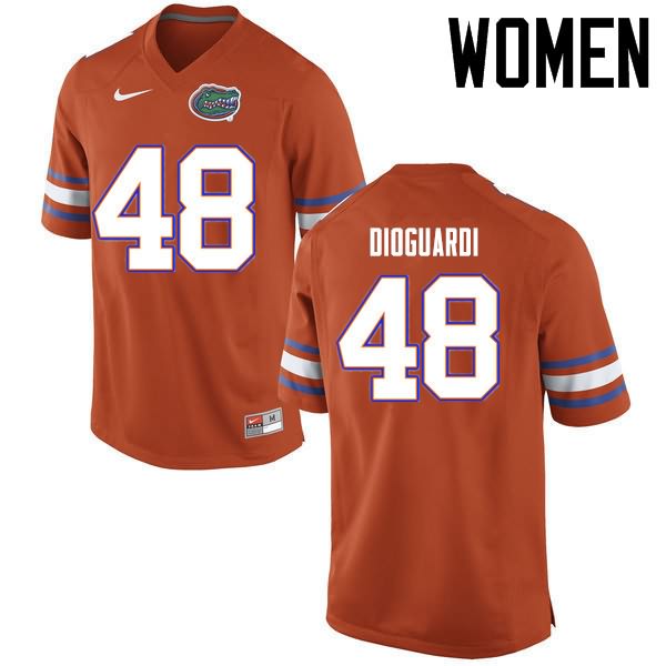 Women's NCAA Florida Gators Brett DioGuardi #48 Stitched Authentic Nike Orange College Football Jersey GHZ2265IO